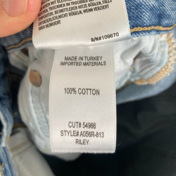 Agolde Riley Jeans Button Fly High Ride Distressed Classic Rigid Denim Crop 23 - Picture 11 of 11